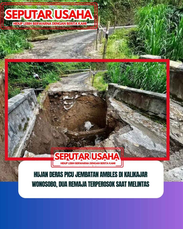Hujan Deras Picu Jembatan Ambles di Kalikajar Wonosobo, Dua Remaja Terperosok Saat Melintas