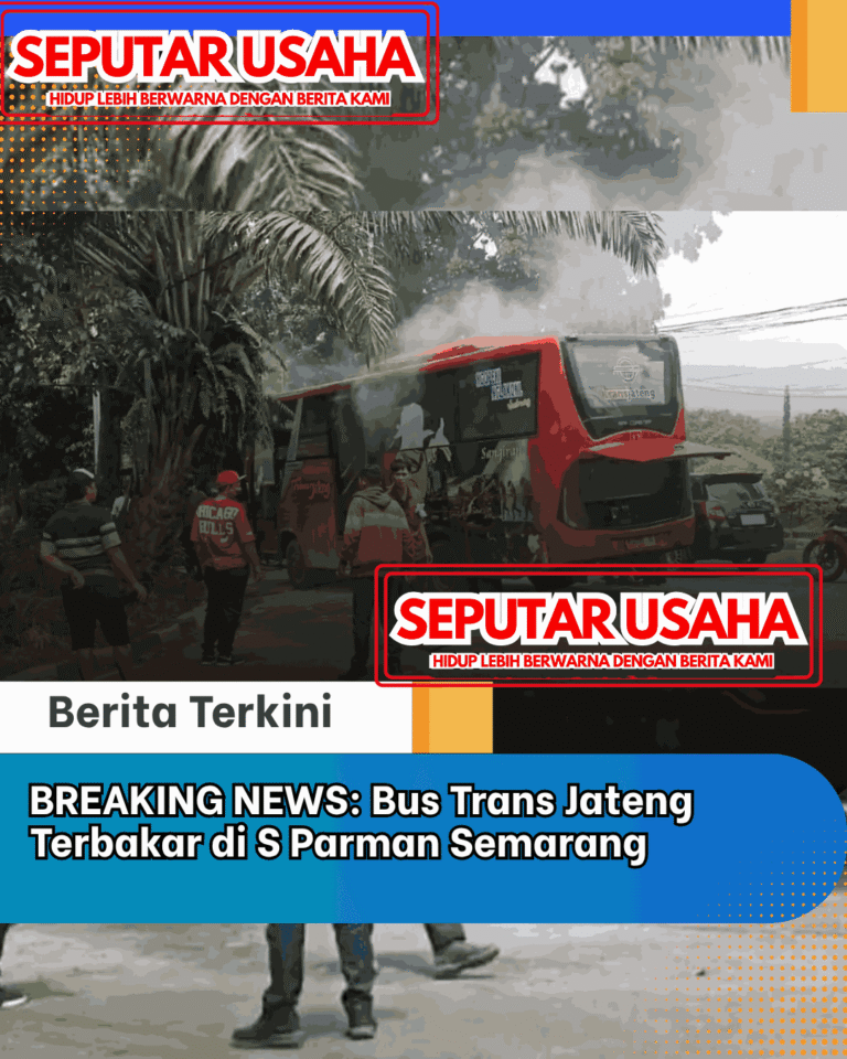 BREAKING NEWS: Bus Trans Jateng Terbakar di S Parman Semarang